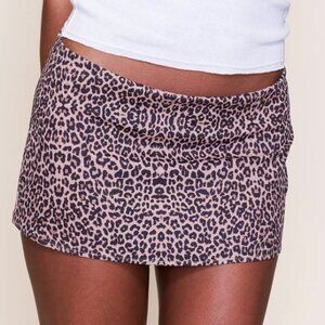 Guizio Leopard Mini Skirt